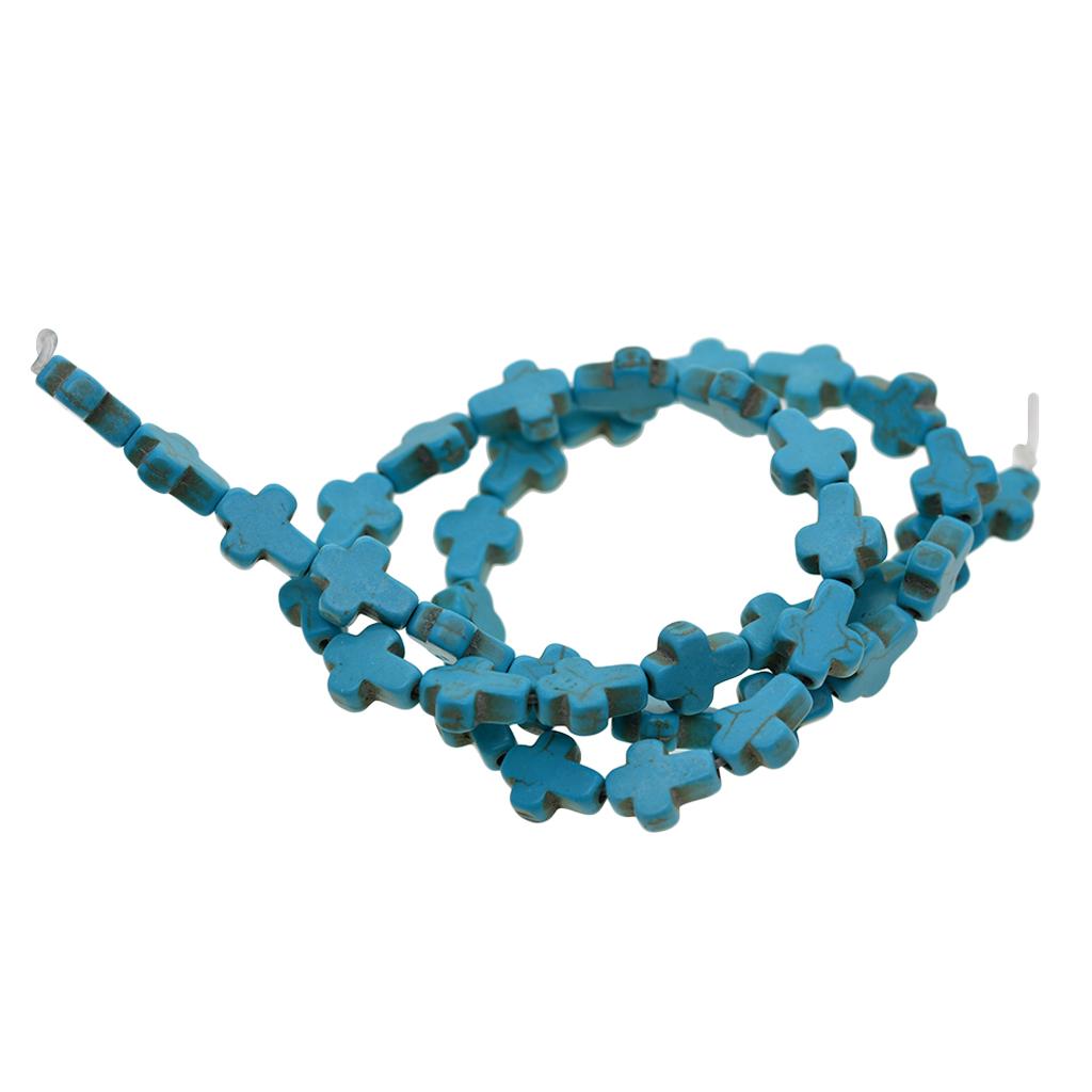 2x1 Strand of Cross Spacer Beads Strand Jewelry Making Turquoise