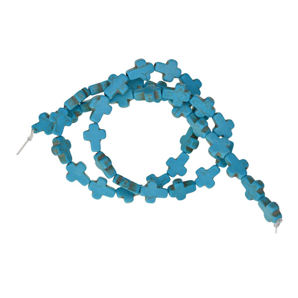 2x1 Strand of Cross Spacer Beads Strand Jewelry Making Turquoise