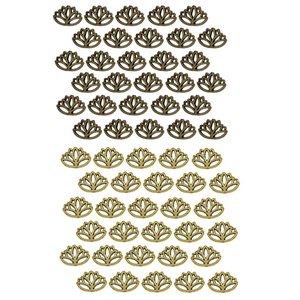 4x30x Retro Hollow out buddha yoga lotus flower metal spacer bead Green Bronze