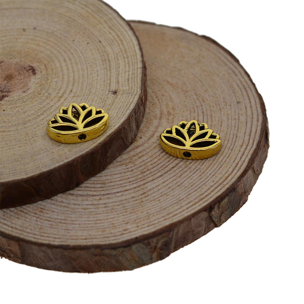 3x30x Retro Hollow out buddha yoga lotus flower metal spacer bead Antique Gold