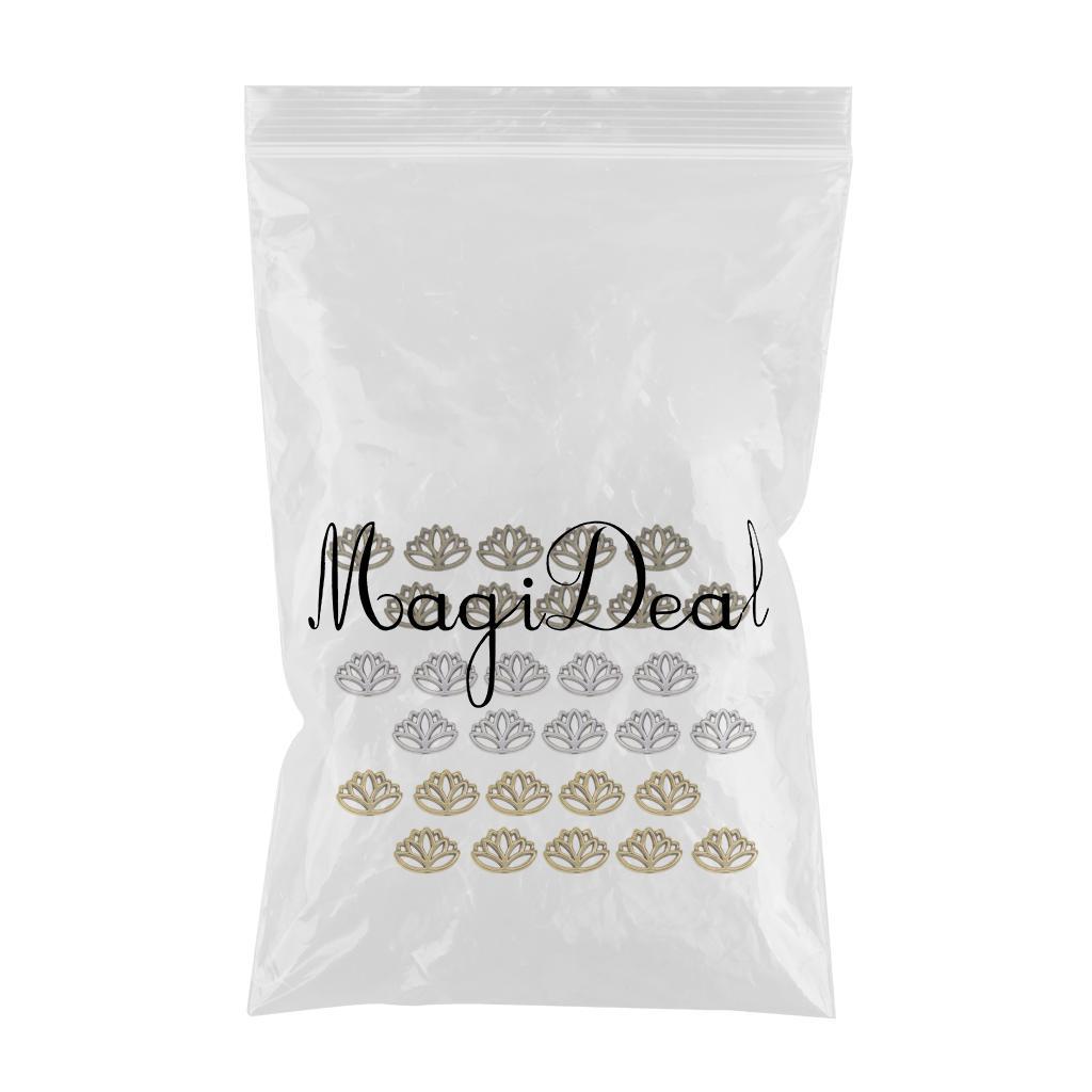 3x30x Retro Hollow out buddha yoga lotus flower metal spacer bead mixed