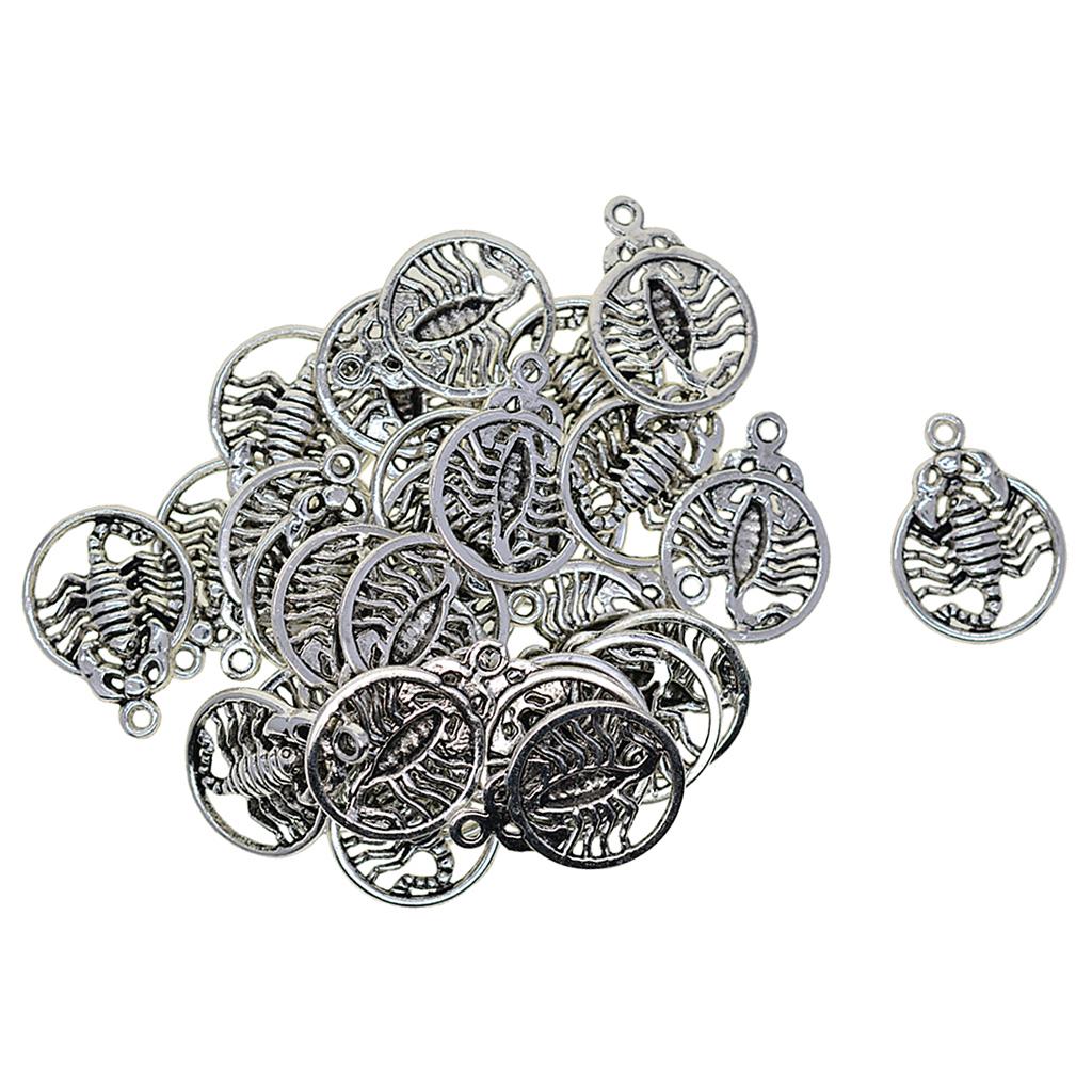 4x30x Tibetan Silver Scorpions Charms Pendants for DIY Neckalce Jewelry Making