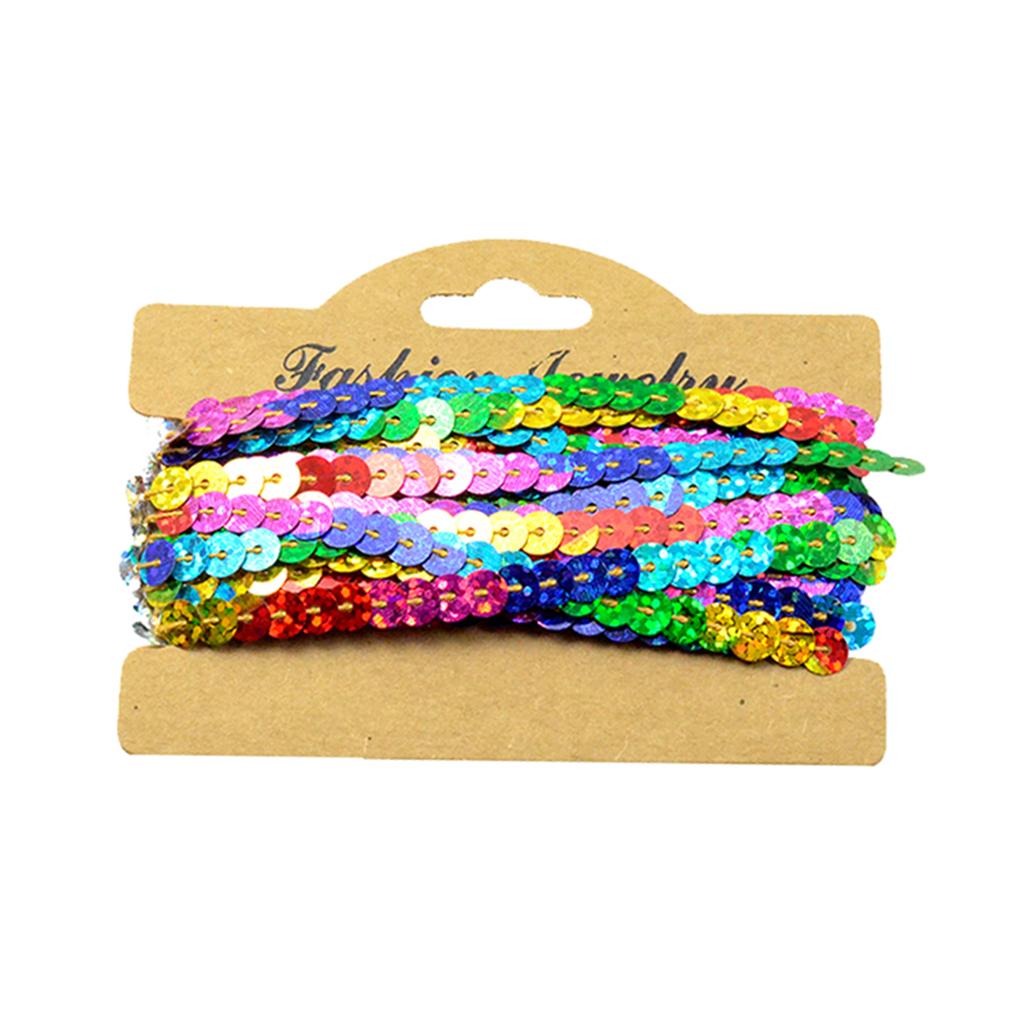 2x5Yd Sequins Paillette Ribbon Trim Braid Trim Lace DIY Sewing crafts rainbow