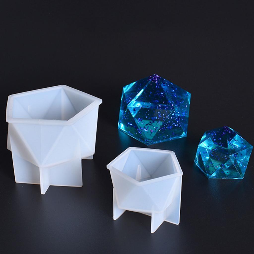 3xSilicone Mold Polygon Resin Casting Molds Jewelry Making Moulds Tool 55x44MM