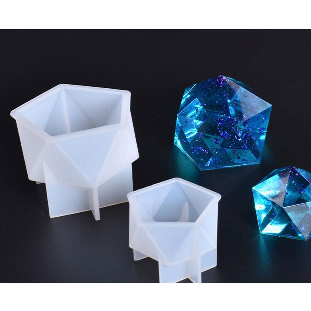 3xSilicone Mold Polygon Resin Casting Molds Jewelry Making Moulds Tool 55x44MM