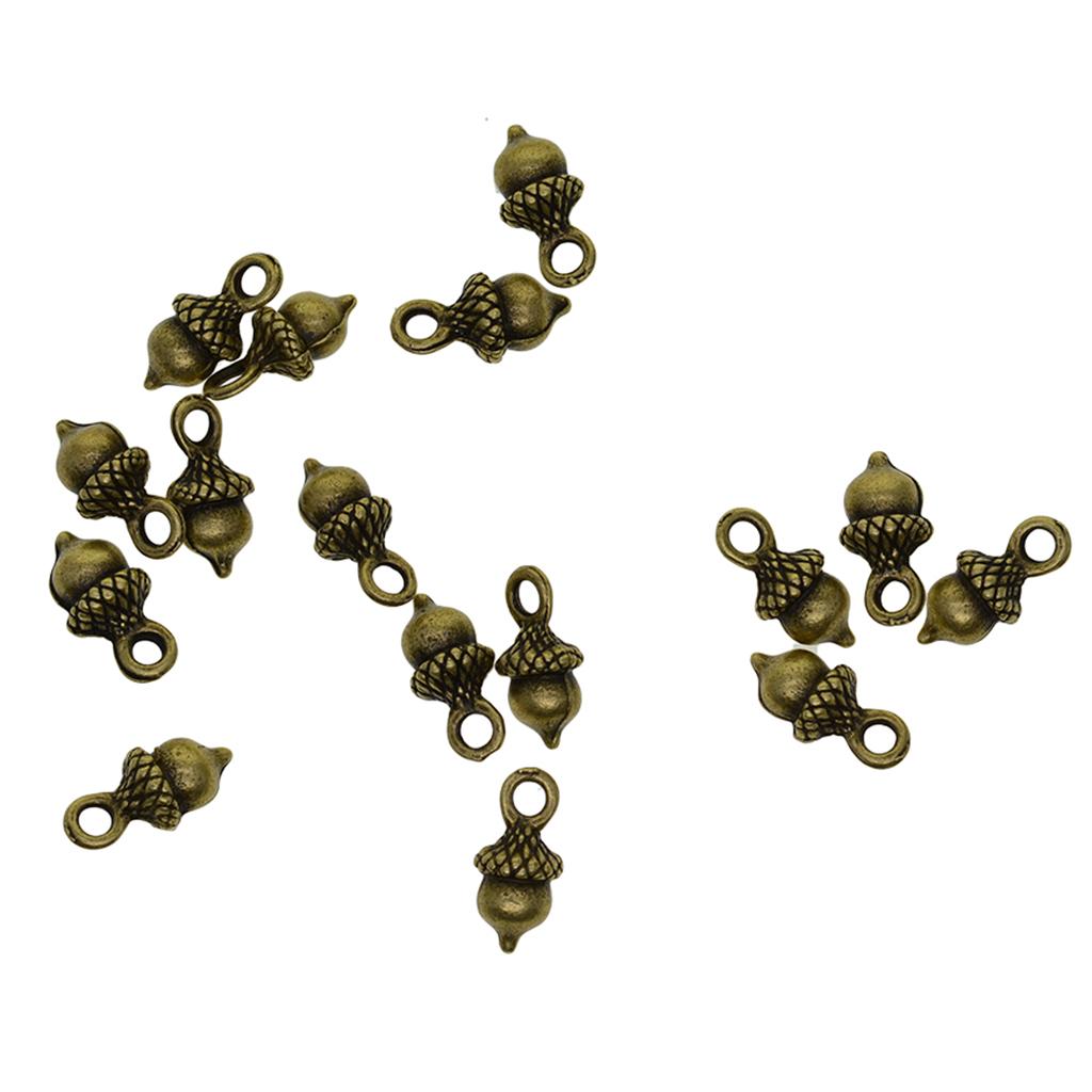 3x50pcs antique 3D Pineal Fruit Acorn Nut Charm DIY Jewelry Green Bronze