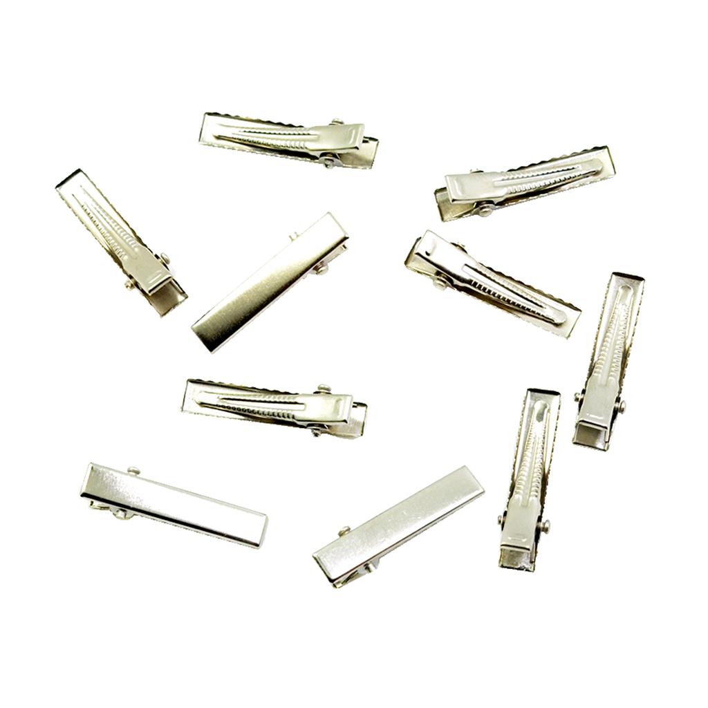 2x10Piece Alligator Hair Clip Flat Single Prong Hair Clip DIY Headdress 3.2cm