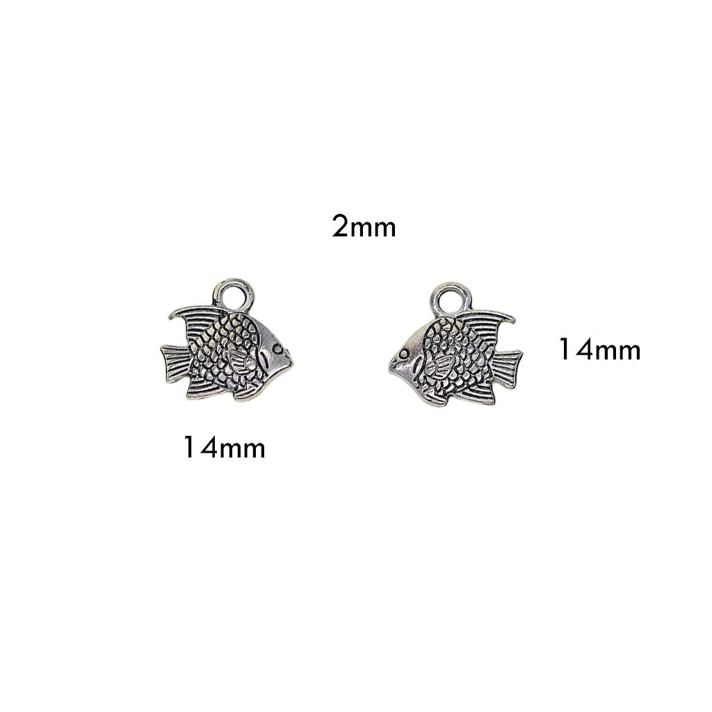 3x50Pcs Tibetan Silver 3D Cute Sea Tropical Fish Charms Pendants DIY Jewelry