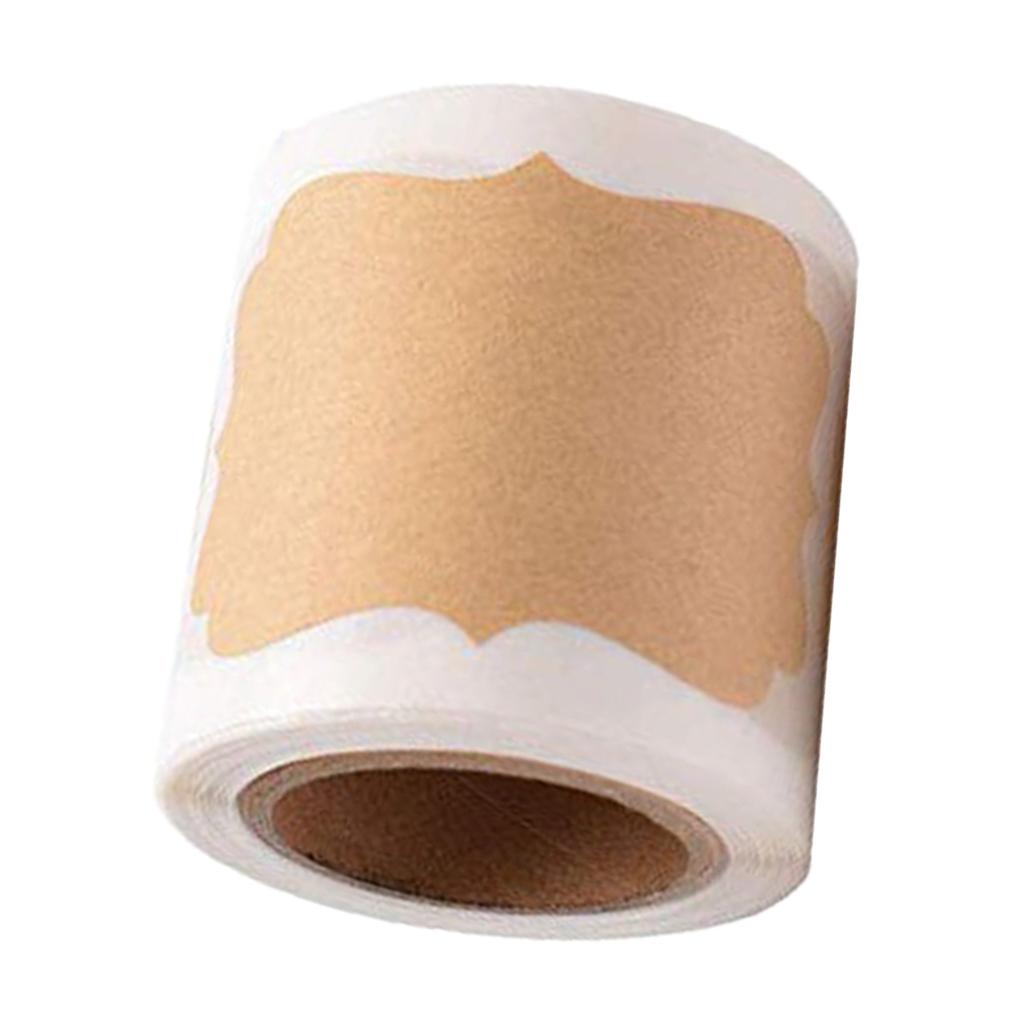 3x300pcs Blank Kraft Paper Self-Adhesive Label Seals Sticker for Hand Crafts