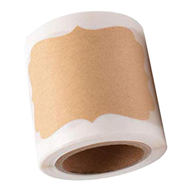 4x300pcs Blank Kraft Paper Self-Adhesive Label Seals Sticker for Hand Crafts