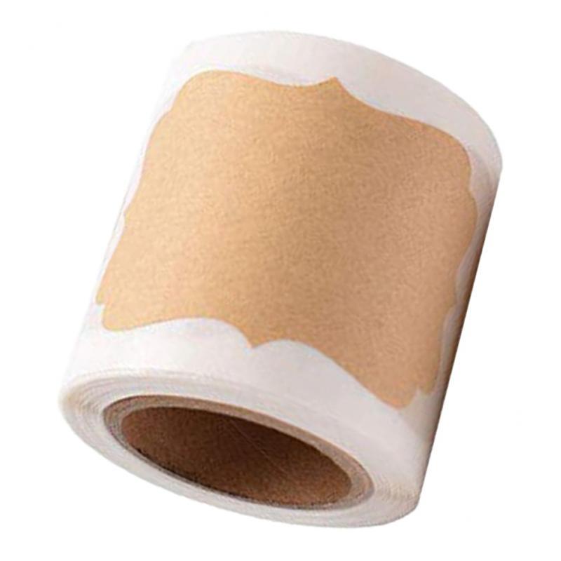 2x300pcs Blank Kraft Paper Self-Adhesive Label Seals Sticker for Hand Crafts