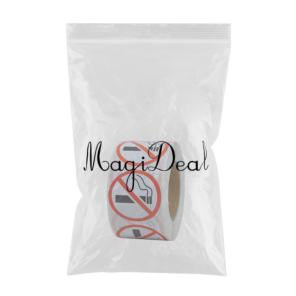 3x500 Pieces/Roll No Smoking Sticker Logo Signs Adhesive Labels 2.5cm Diameter