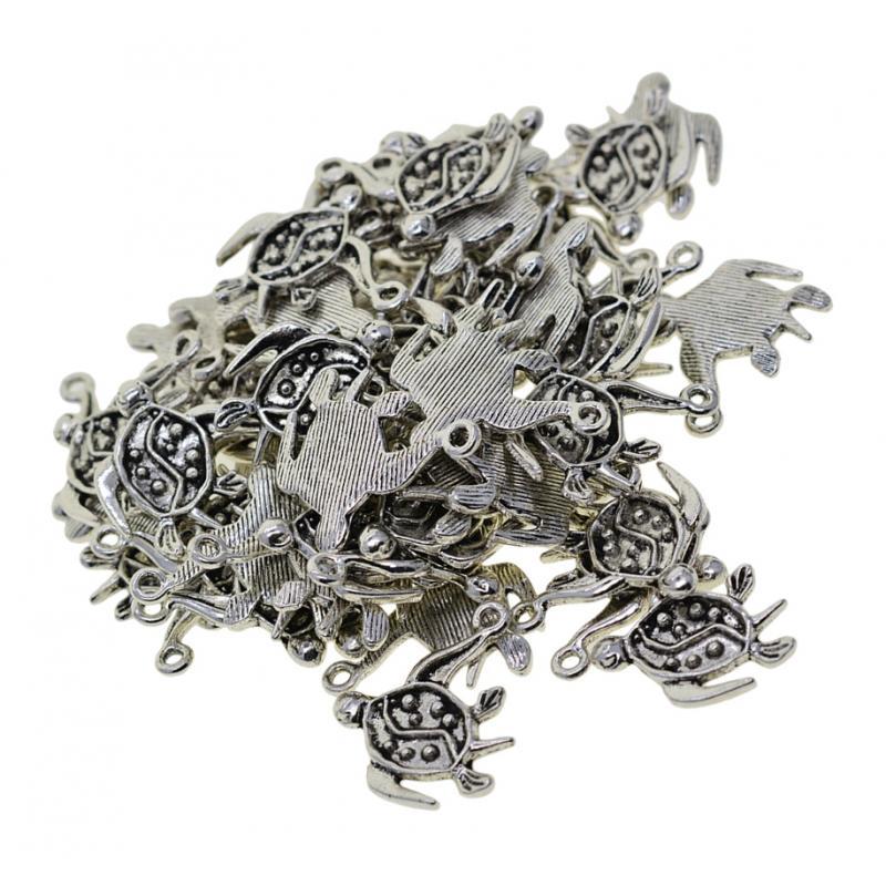 3x50pcs Tibetan Silver turtle tortoise charms pendants Jewelry Making DIY