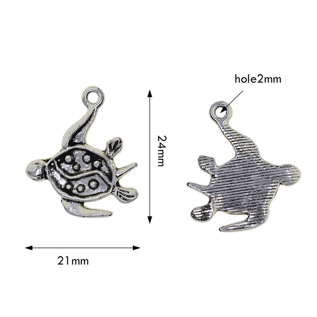 3x50pcs Tibetan Silver turtle tortoise charms pendants Jewelry Making DIY