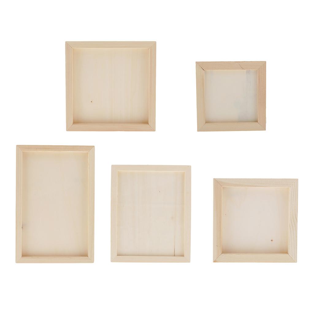 3xWhite Blank Artist Wooden Board Frame Oil Acrylic Painting DIY 0.7x15x15cm
