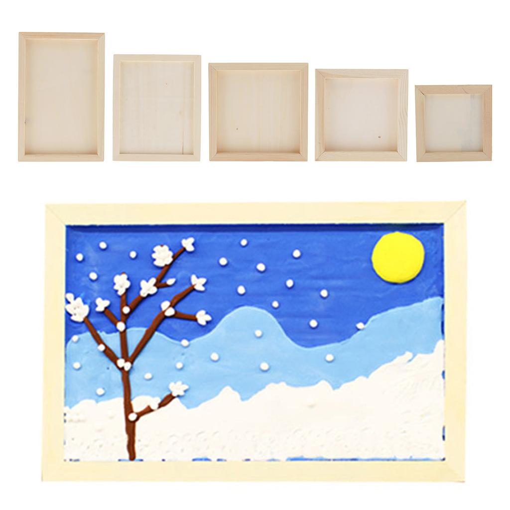2xWhite Blank Artist Wooden Board Frame Oil Acrylic Painting DIY 0.7x15x15cm