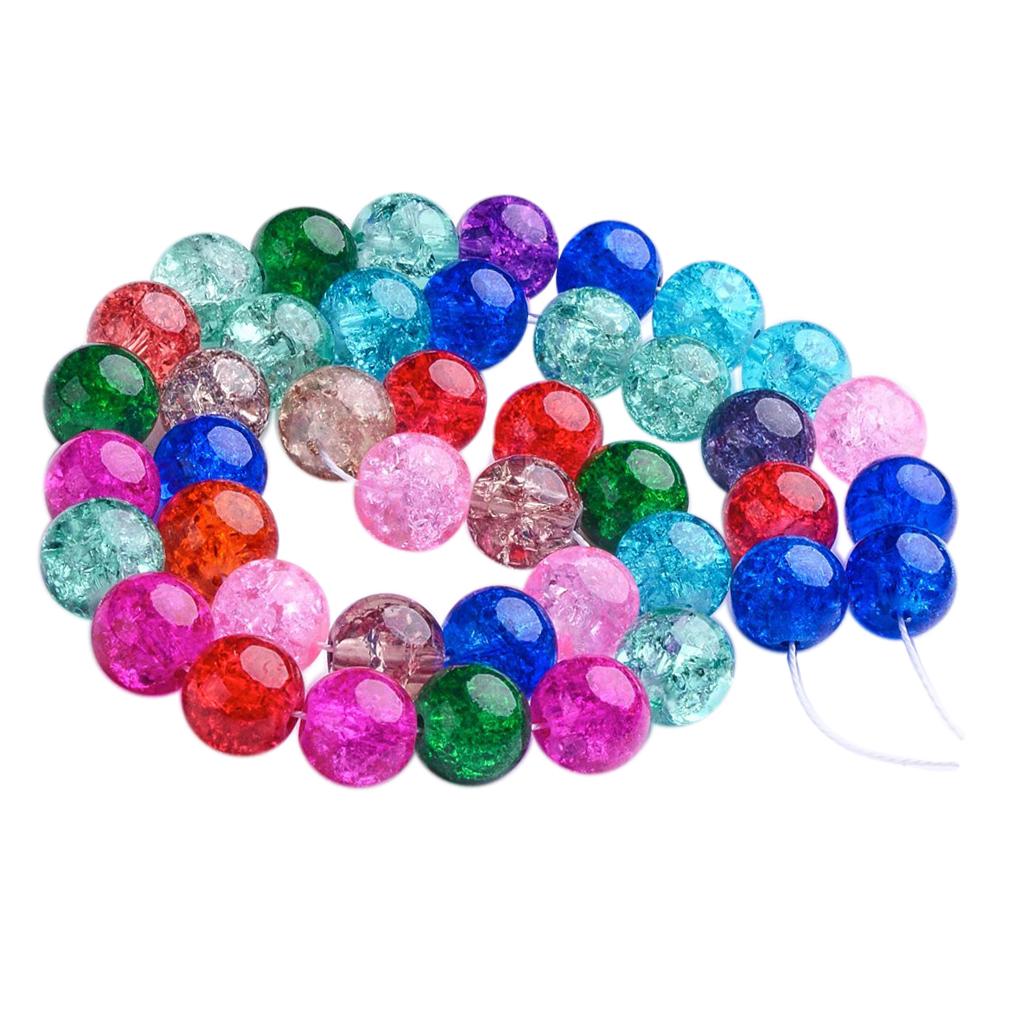 3x10mm Glass Crackle Beads Round Glass Beads for DIY Jewelry Making