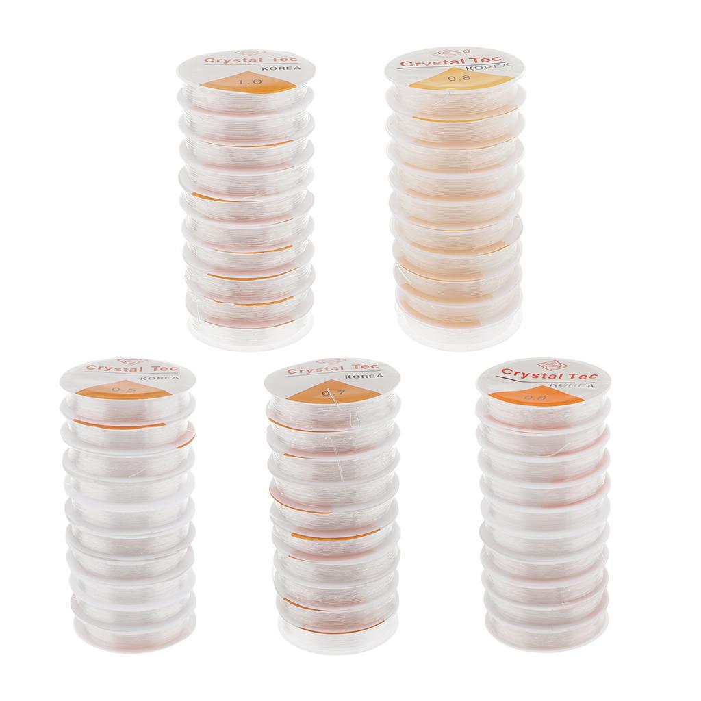 4x10 Rolls Clear Elastic Beading Stretch Thread for Jewelry Making 1.0mm