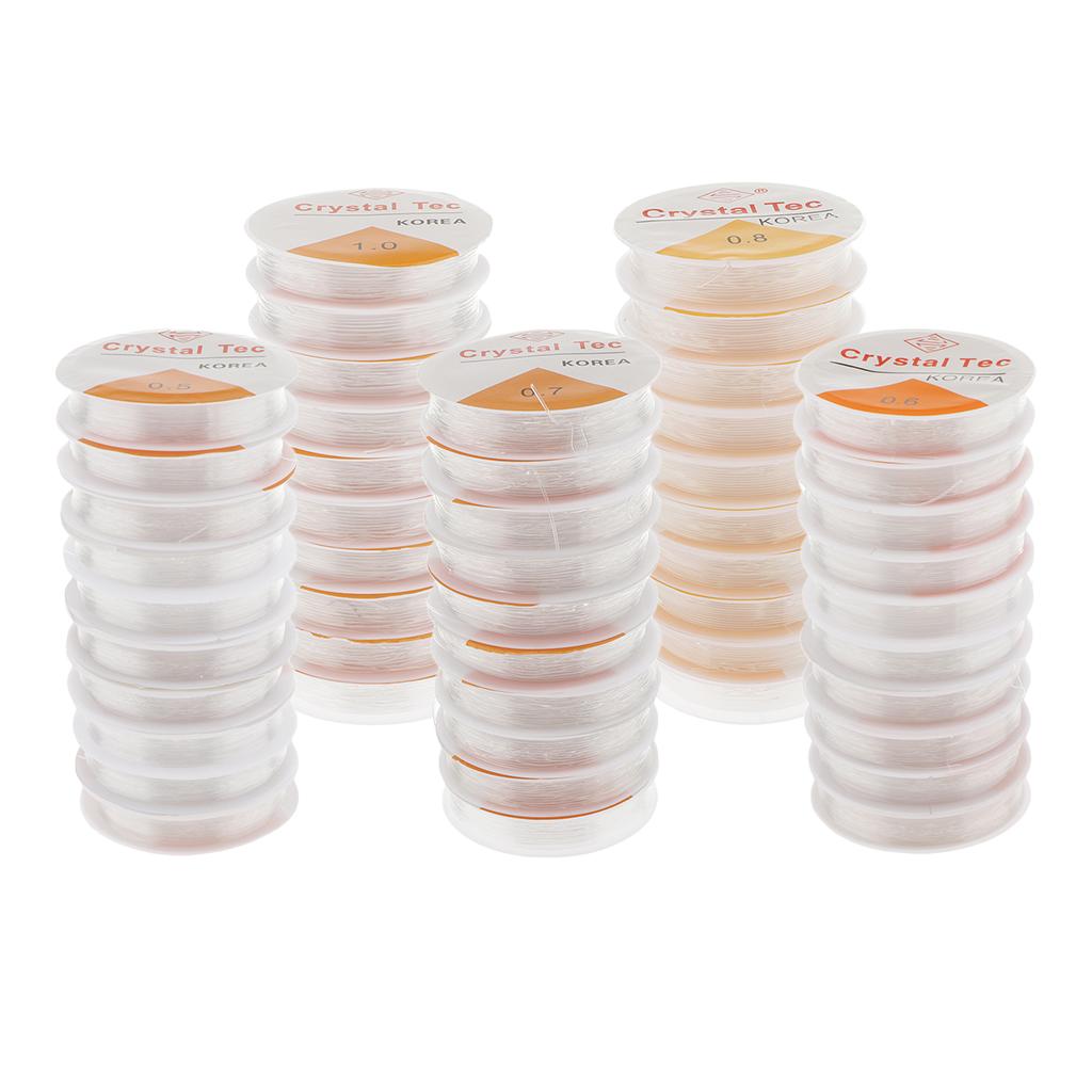 3x10 Rolls Clear Elastic Beading Stretch Thread for Jewelry Making 1.0mm