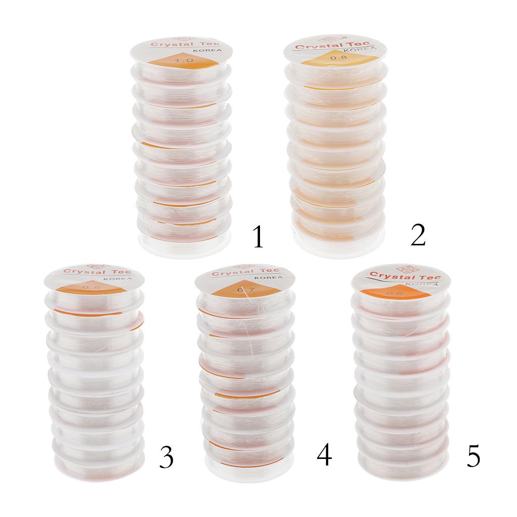 2x10 Rolls Clear Elastic Beading Stretch Thread for Jewelry Making 1.0mm