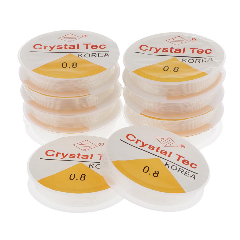 3x10 Rolls Clear Elastic Beading Stretch Thread for Jewelry Making 0.8mm