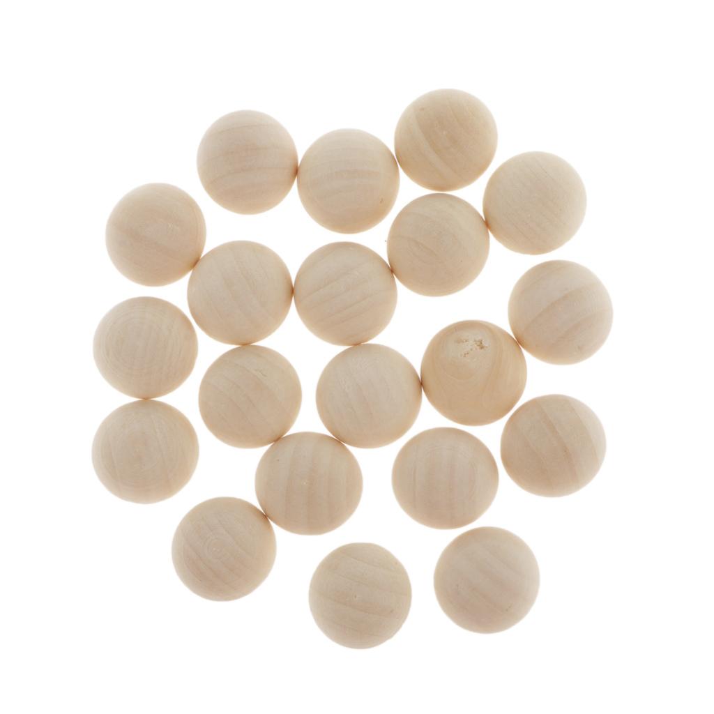 4x20Pcs Half Ball Natural Unfinished Wood For Jewelry Making DIY Crafts 25MM