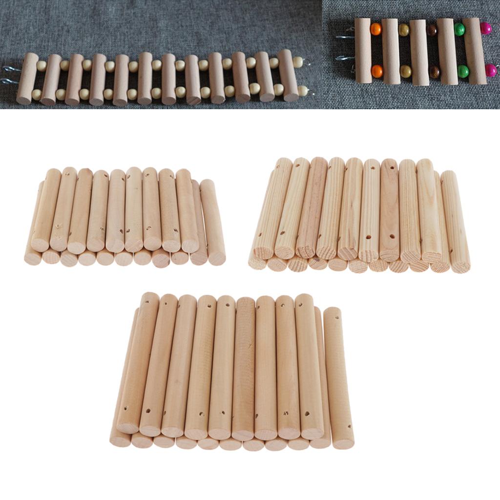 3x20 Pieces Round Wooden Stick DIY Unfinished Wood Crafts Making 7x1cm