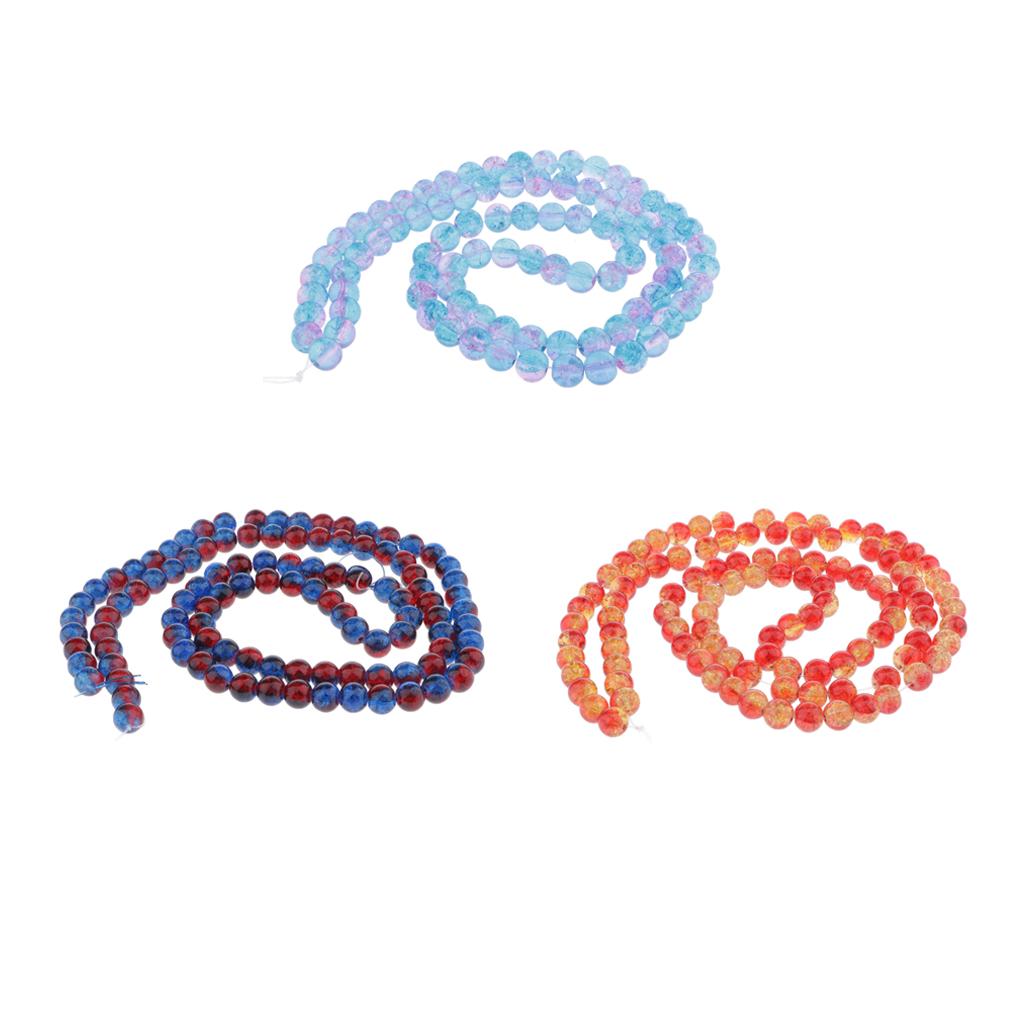 4x100Pcs colorful glass Round Beads Loose Spacer Bead DIY red and yellow
