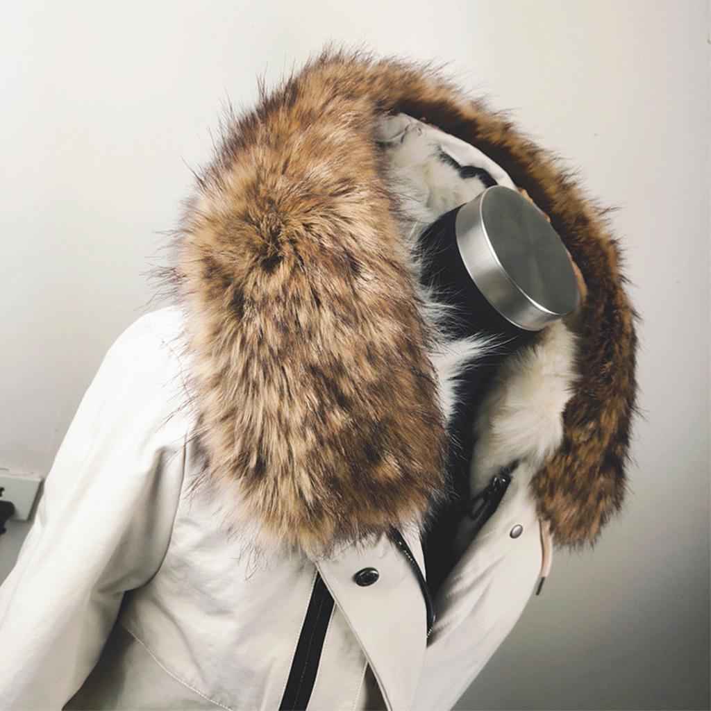 Faux Fur Collar Scarf Female Thick Jacket Sweater Long Clothes Accessory