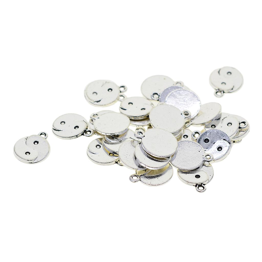 2x30pcs Tibetan Silver Yin Yang Tai Chi taiji zen Mini Dangle charms