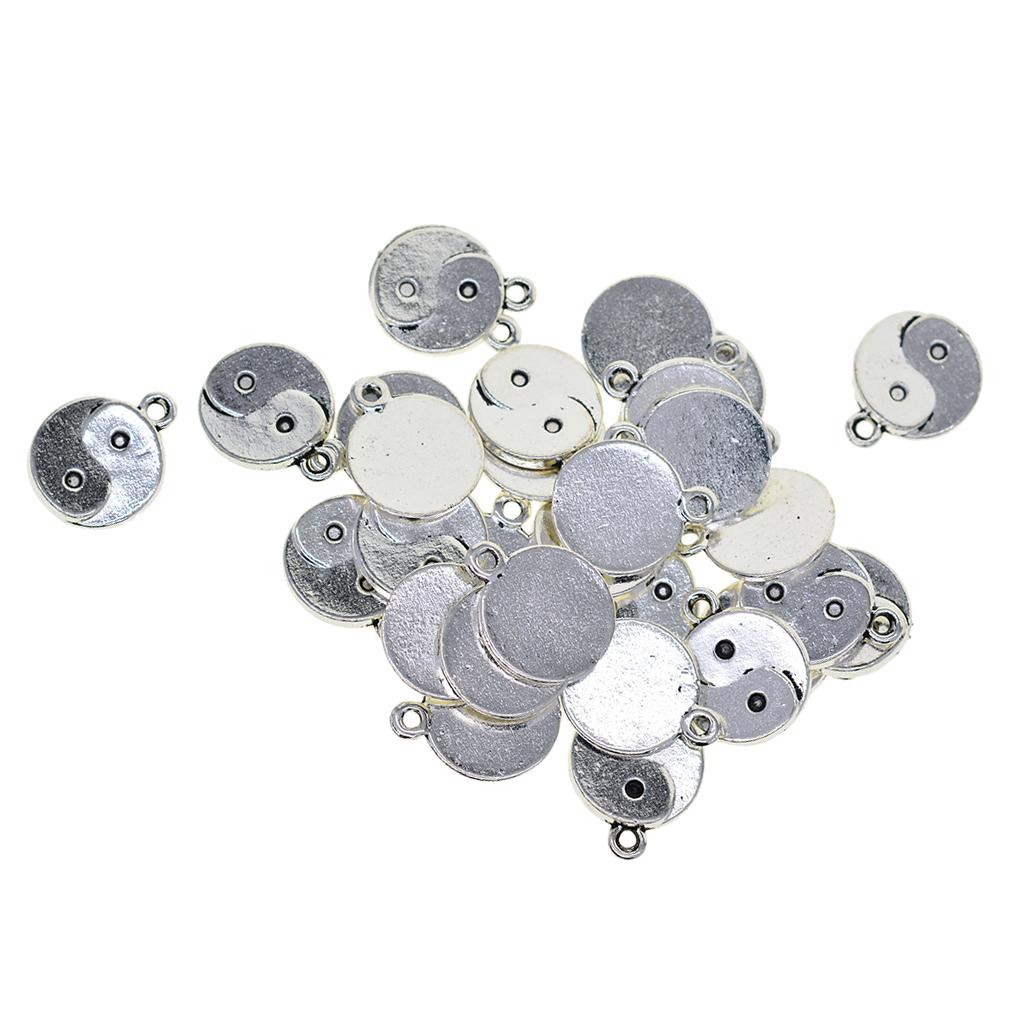 4x30pcs Tibetan Silver Yin Yang Tai Chi taiji zen Mini Dangle charms