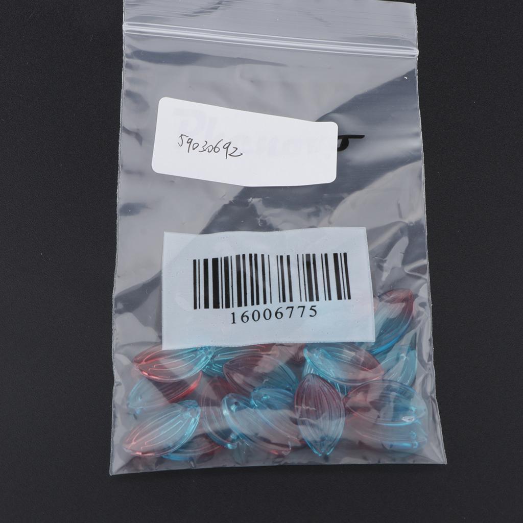 3x20x Petals Glass Beads Loose Spacer Bead for DIY Jewelry Making Blue Red