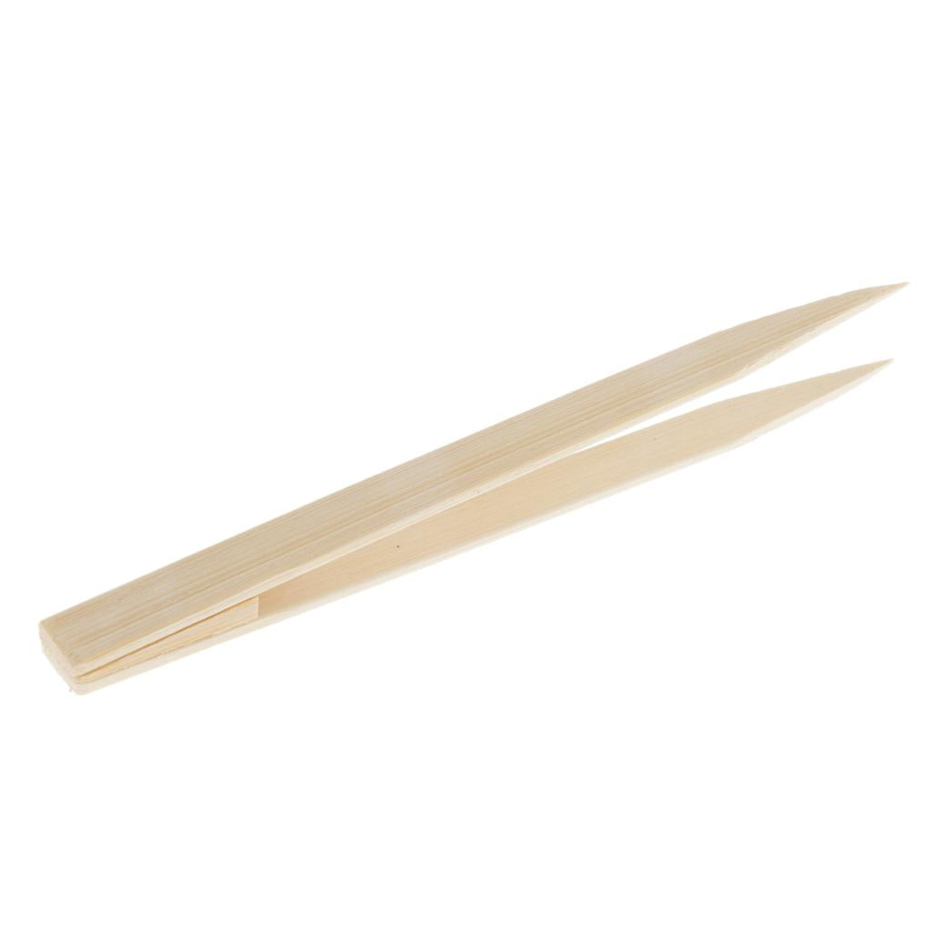 2x15cm Natural Bamboo Tweezers Nipper Jewelry Making Beading Picking Tools