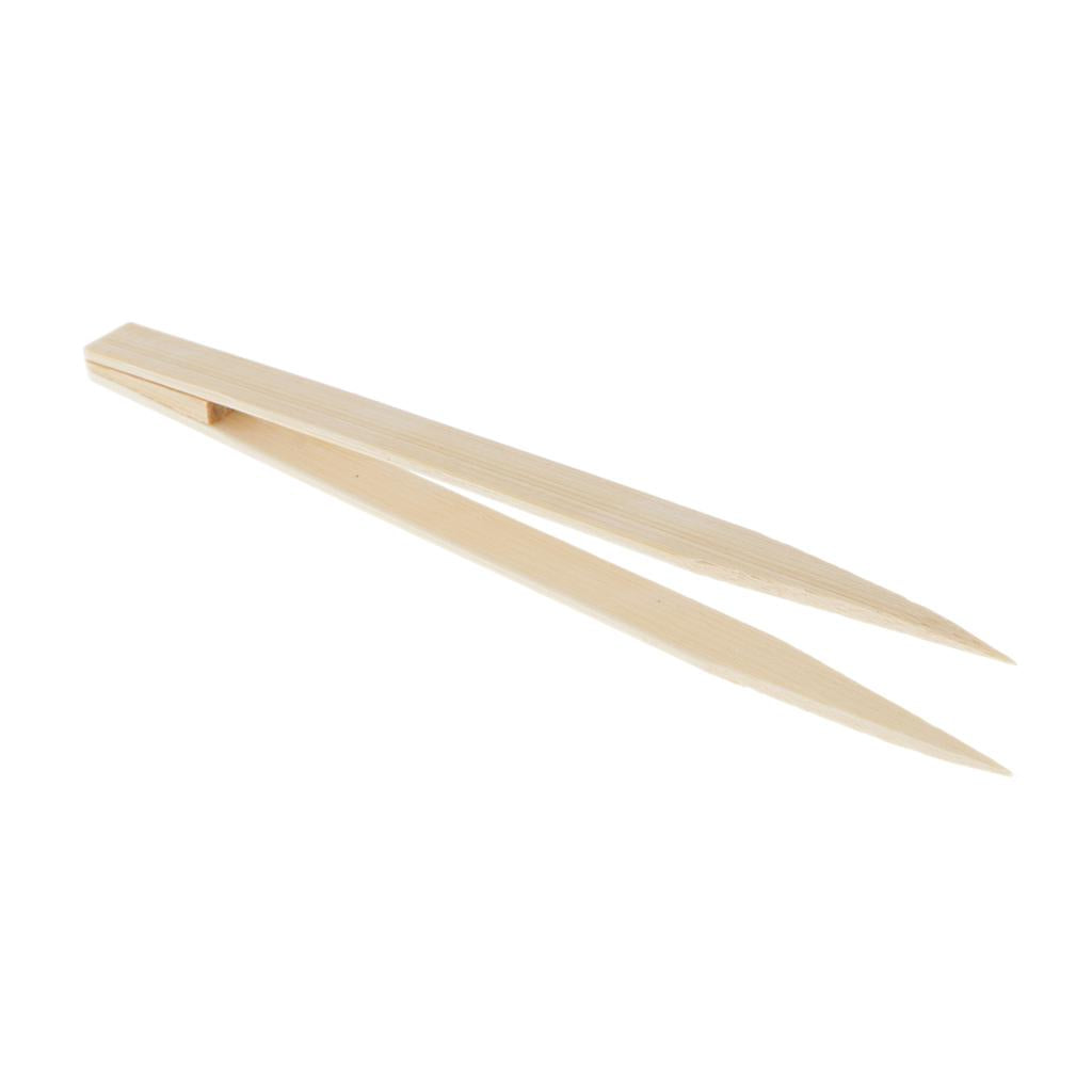 2x15cm Natural Bamboo Tweezers Nipper Jewelry Making Beading Picking Tools