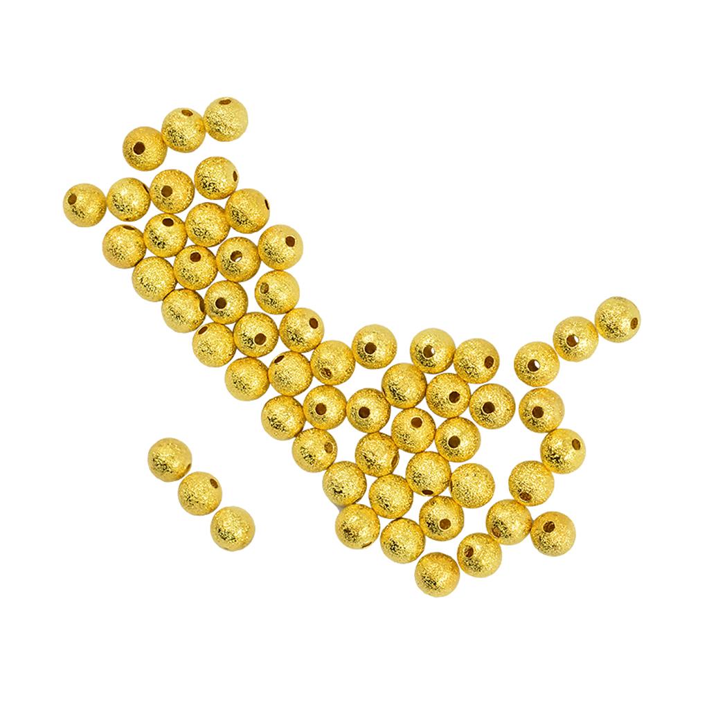 2x50 Pieces Brass Seamless Round Spacer Beads for Jewelry Making DIY Craft