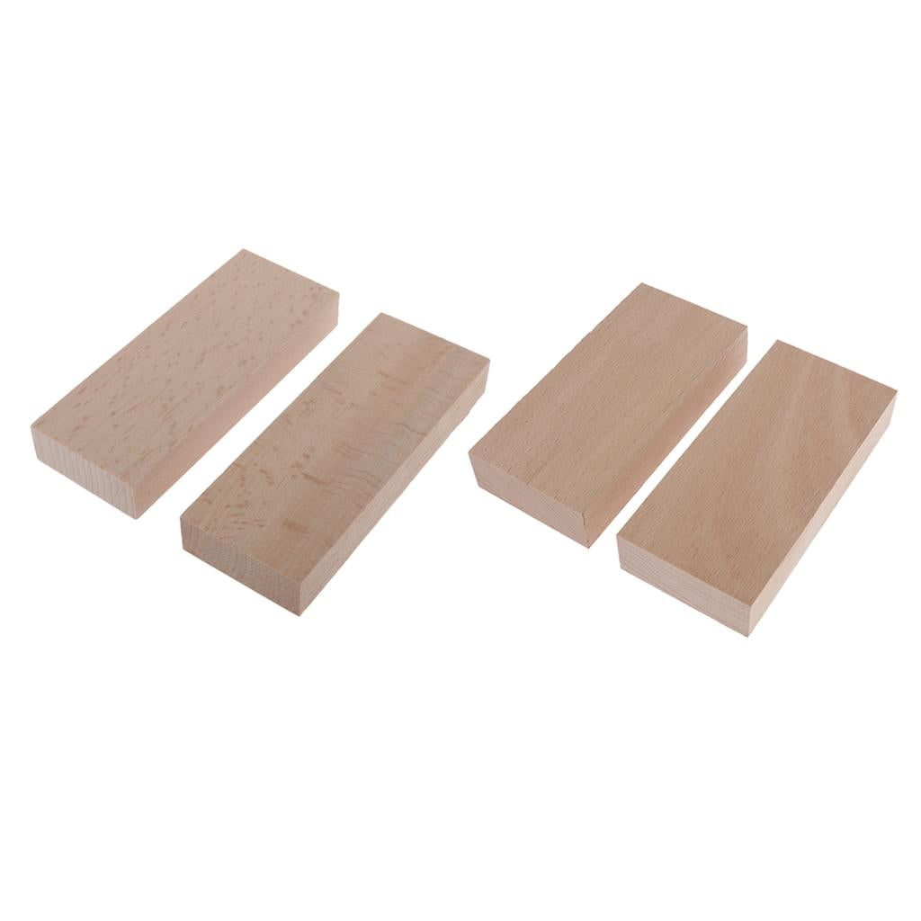 2x2Pc Square Wood Stick Block Unfinished Woodcraft Dowel Rod 15x40x105mm