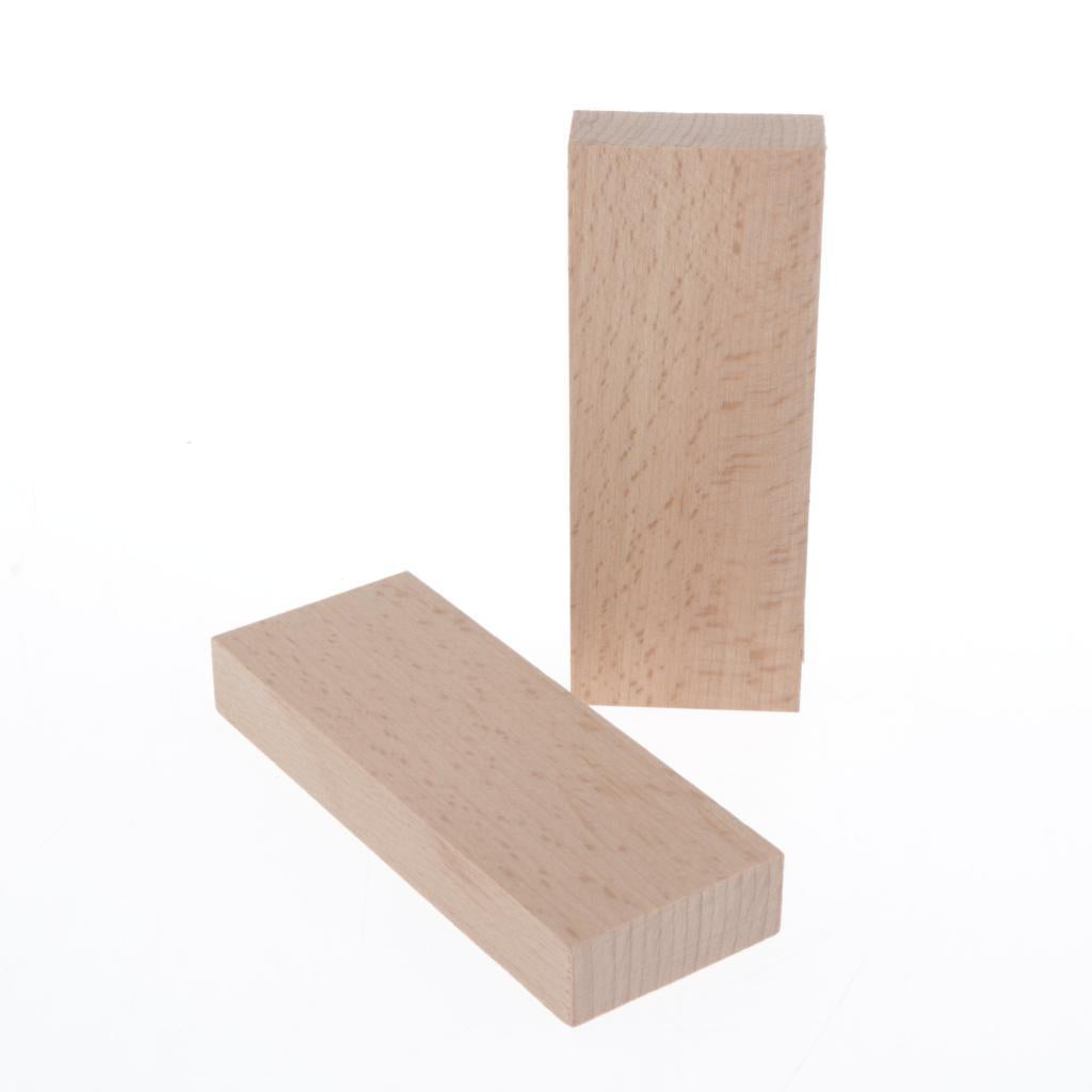 2x2Pc Square Wood Stick Block Unfinished Woodcraft Dowel Rod 15x40x105mm