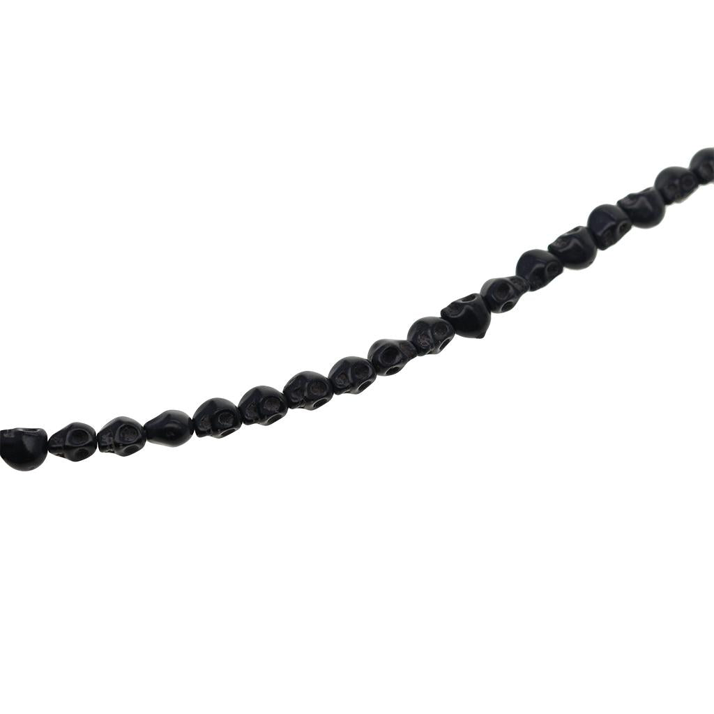 2x52 Pieces Black 3D Howlite Turquoise Skull Spacer Beads DIY Jewelry