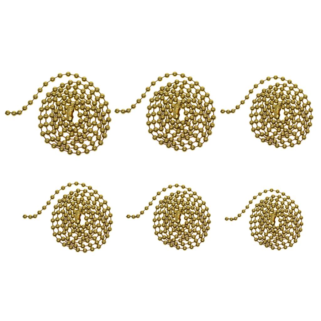 3x1Strand Brass Round Beads Ball Chain Connecor for Jewelry Making 20inch