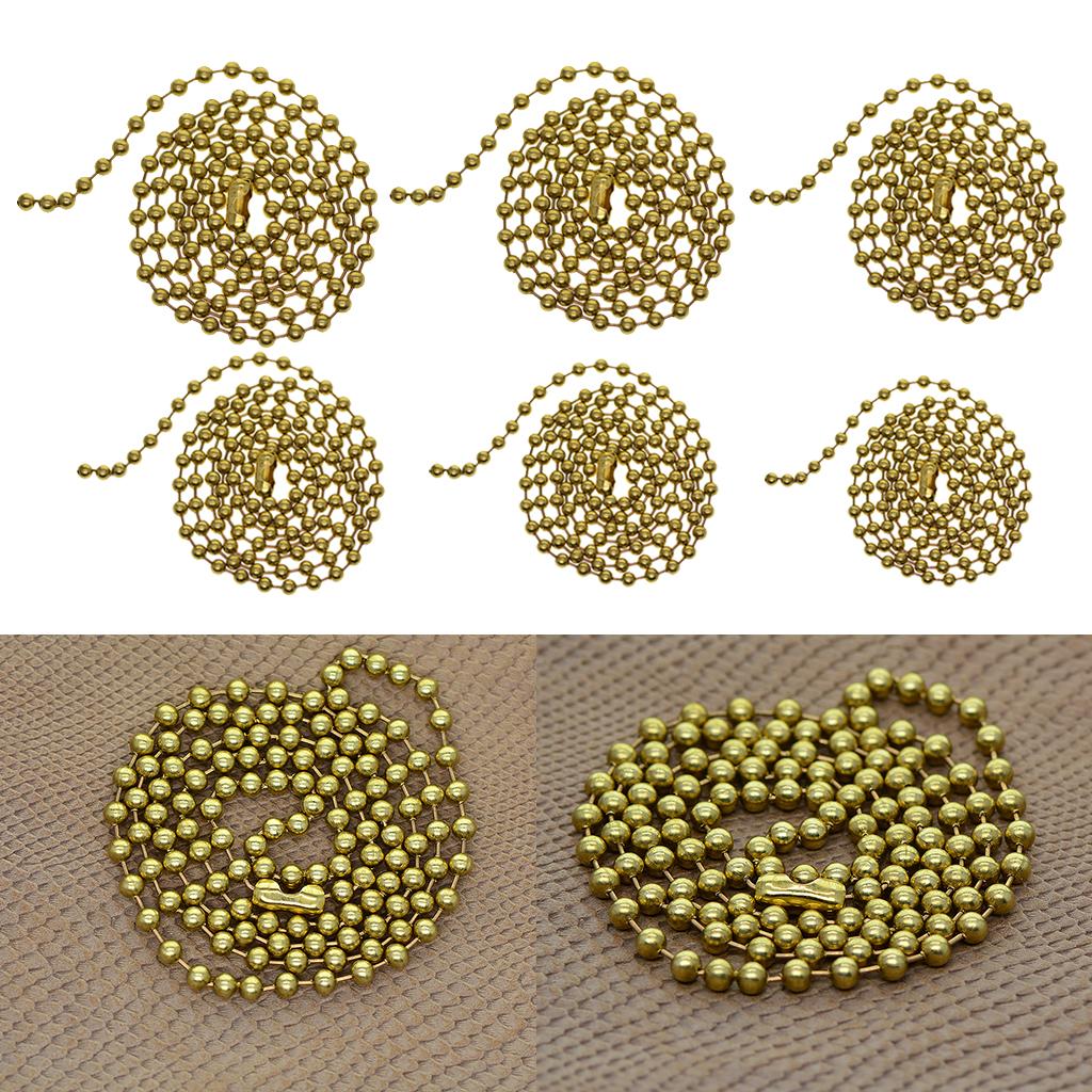 3x1Strand Brass Round Beads Ball Chain Connecor for Jewelry Making 20inch