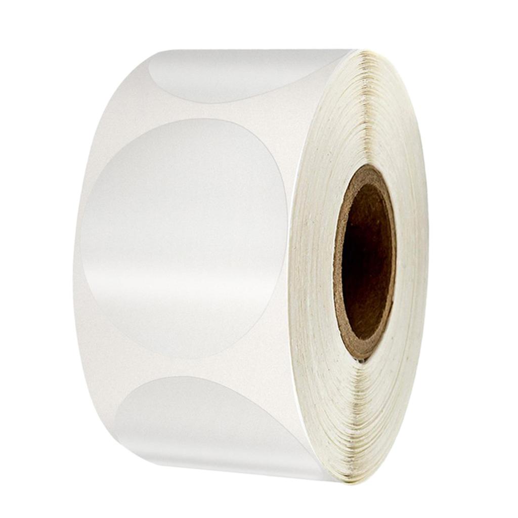 4x1 Roll of 500pcs Round Blank Kraft Stickers Self Adhesive Labels DIY Craft