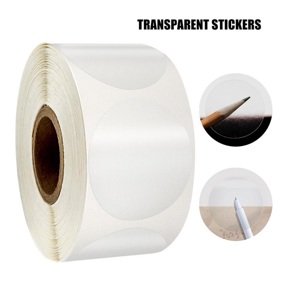 4x1 Roll of 500pcs Round Blank Kraft Stickers Self Adhesive Labels DIY Craft