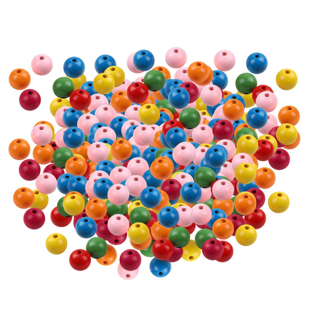 3x500pcs Round Wood Beads Mixed Color Loose Spacer Beads Jewelry Making 8mm