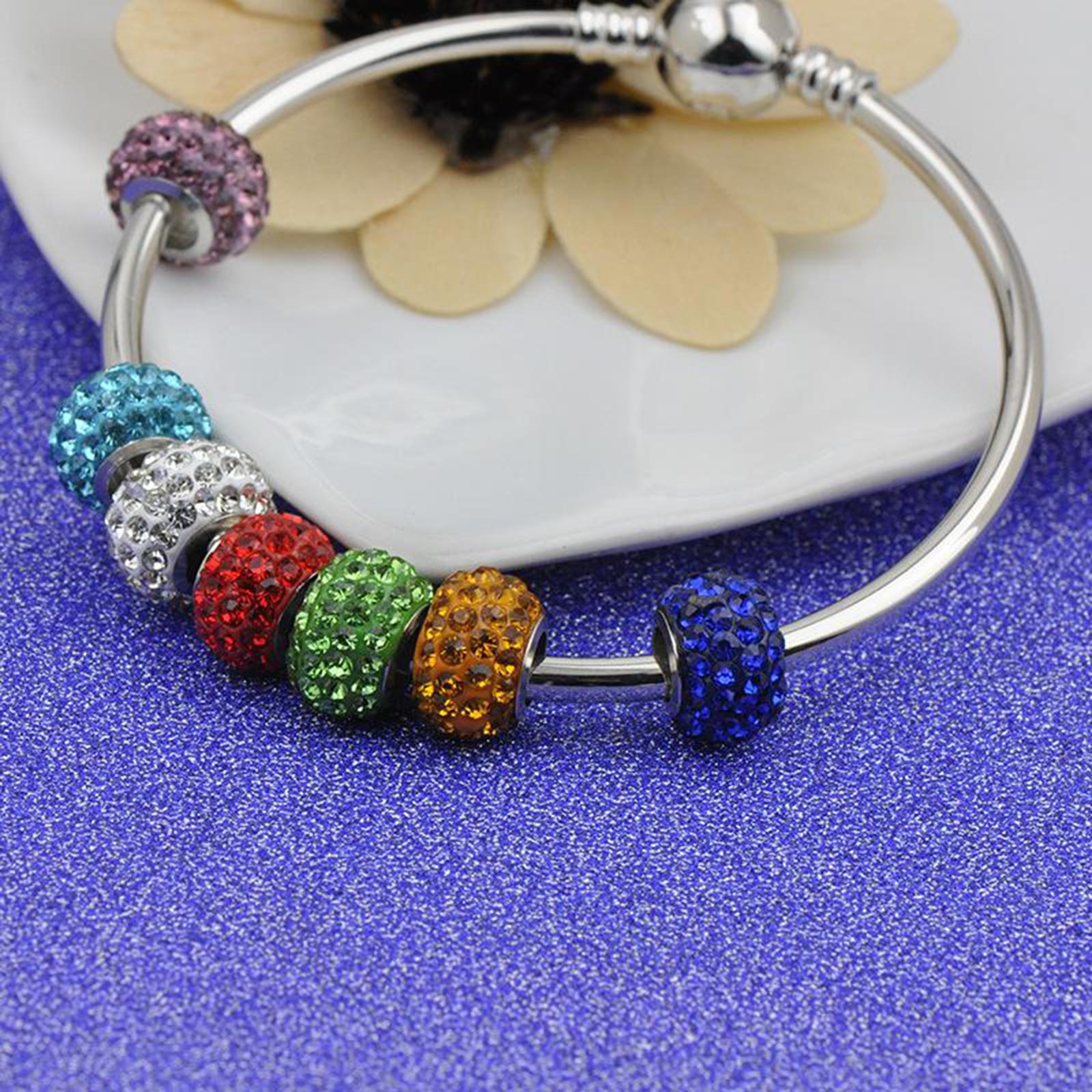 3x10pcs European Spacer Beads Rhinestone Bracelet Jewelry Findings Blue