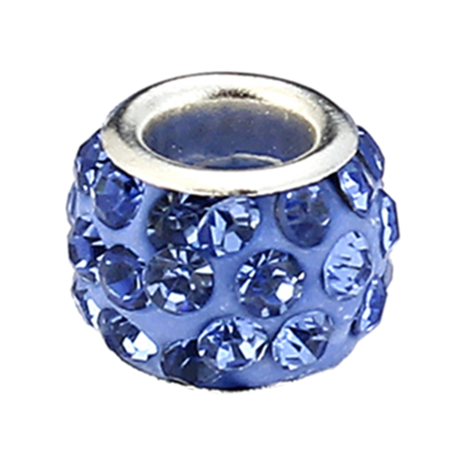 3x10pcs European Spacer Beads Rhinestone Bracelet Jewelry Findings Blue