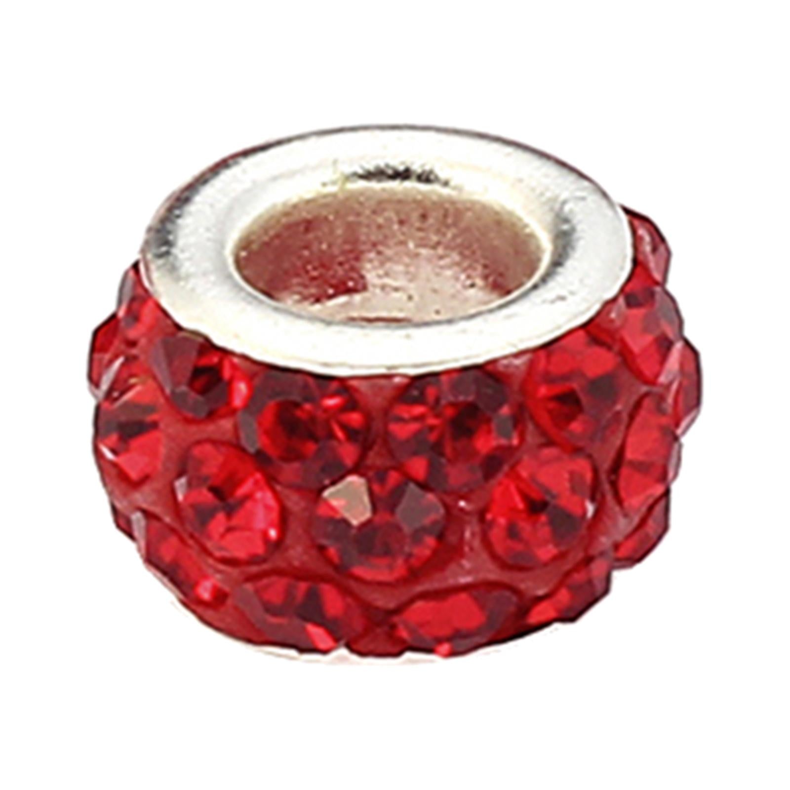 3x10pcs European Spacer Beads Rhinestone Bracelet Jewelry Findings Red