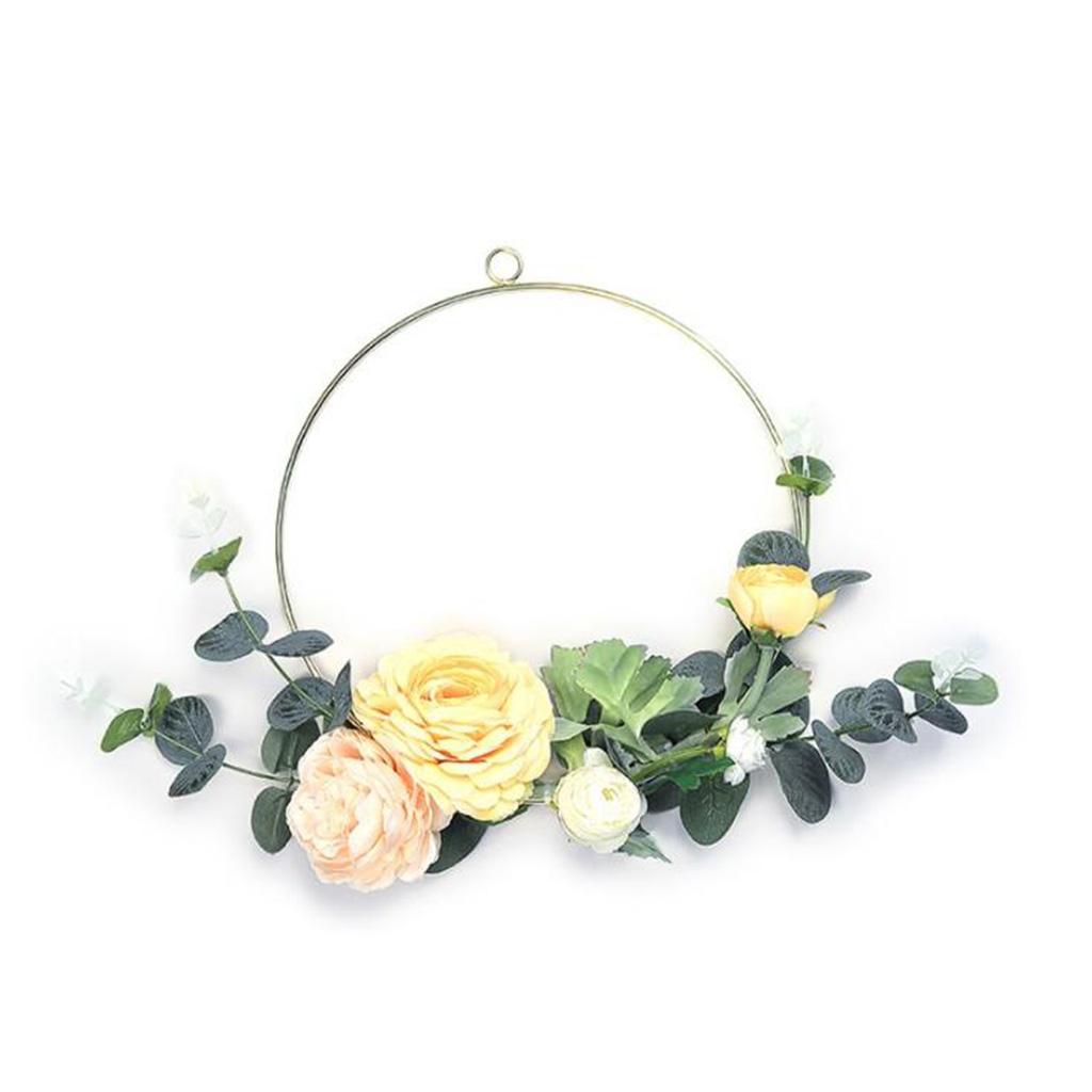 2xGold Metal Dream Catcher Dreamcatcher Rings Wreath Macrame Craft Hoops 12cm