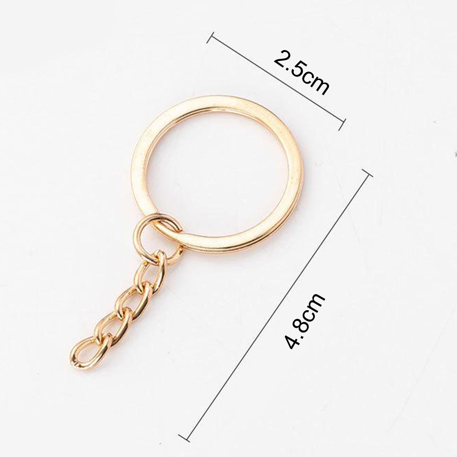 2x30x Keyring Blanks Key Chains Findings Split Rings 4 Link 25mm_Rose Gold