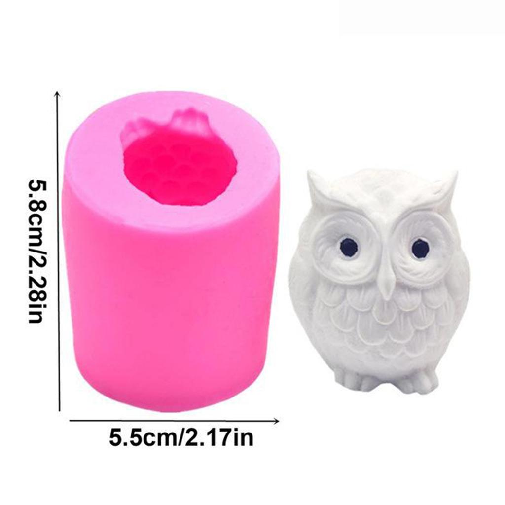 3x3D Owl Candle Mold Owl Silicone Mould for Cake Decorating Chocolate Fondant