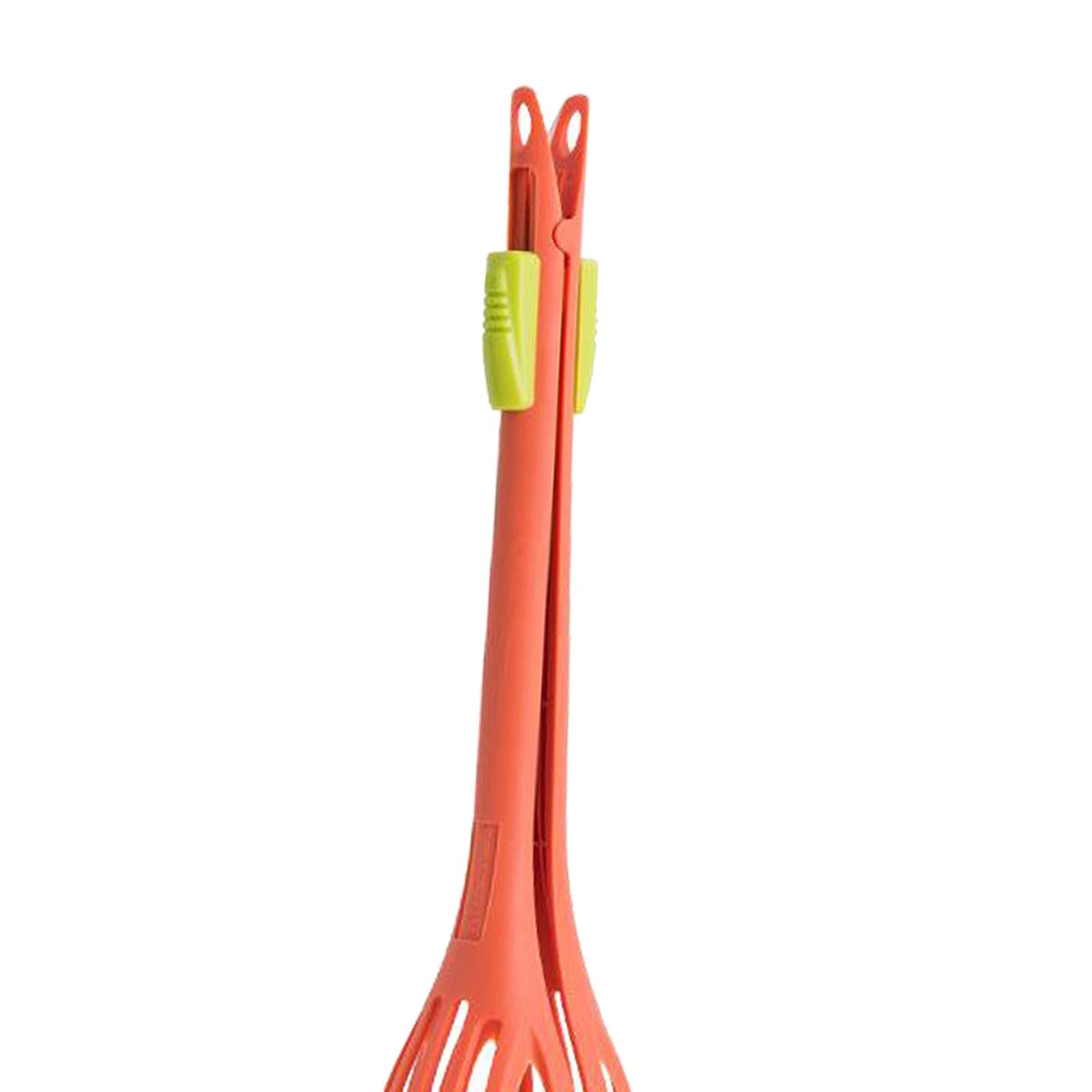 4xEgg Beater 2-in-1 Food Tong Holder Cooking Frother Kitchen Tool Orange